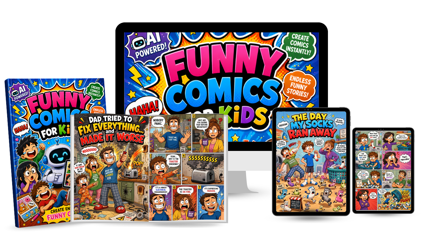 Funny Comics For Kids Mockup