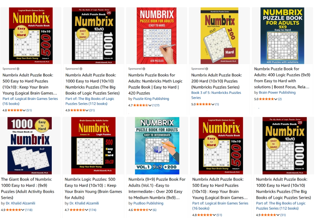 Numbrix Puzzle Prints product preview