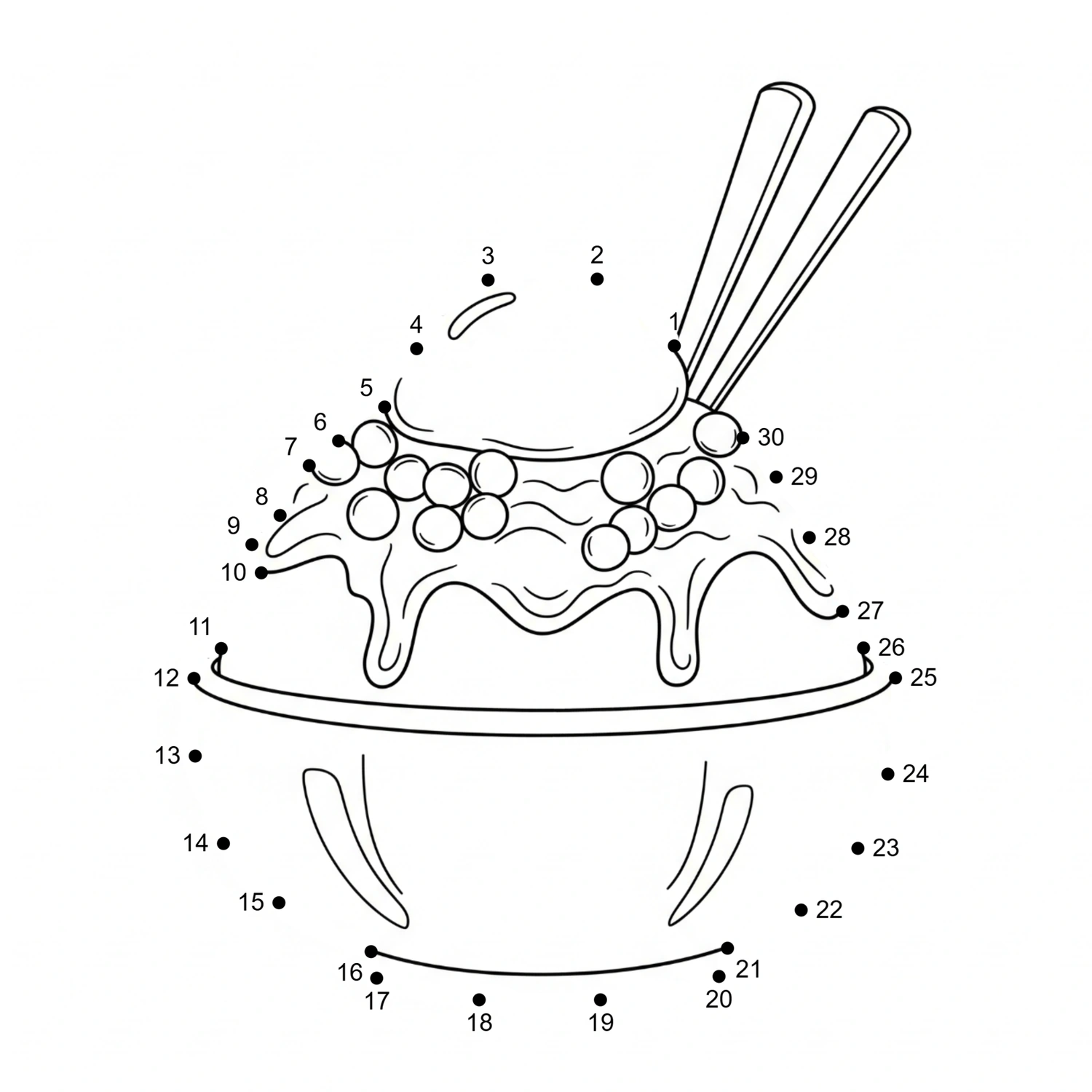 Food and Snacks Dot to Dot Activity Pages