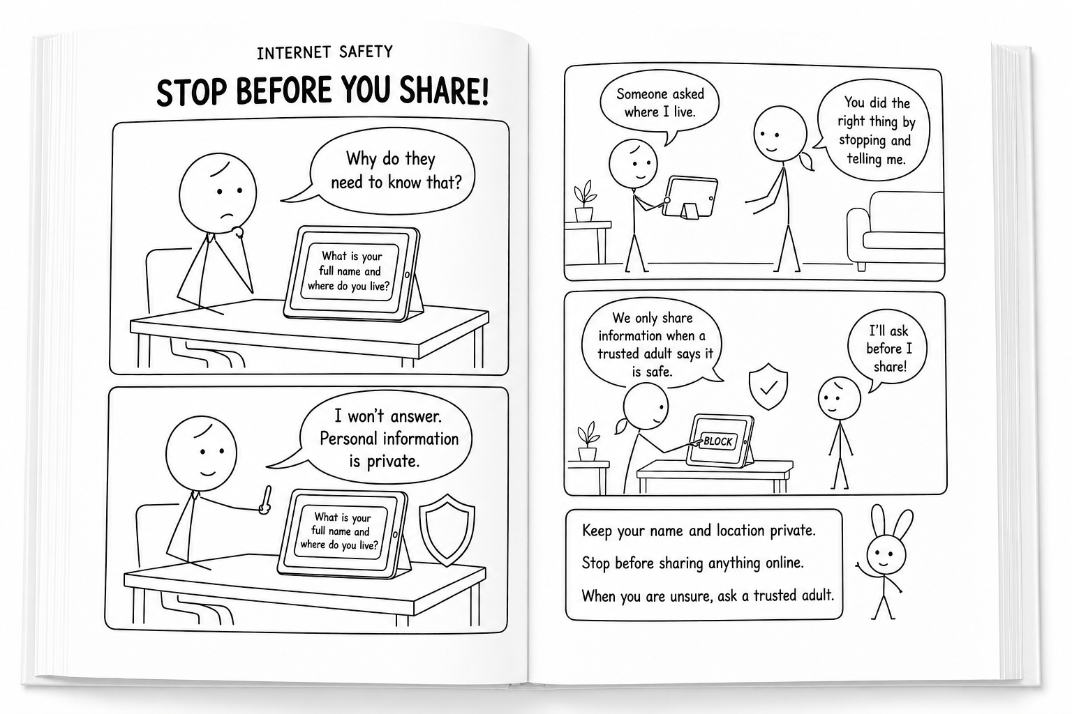 Classic Stick Figure Line Art visual story example