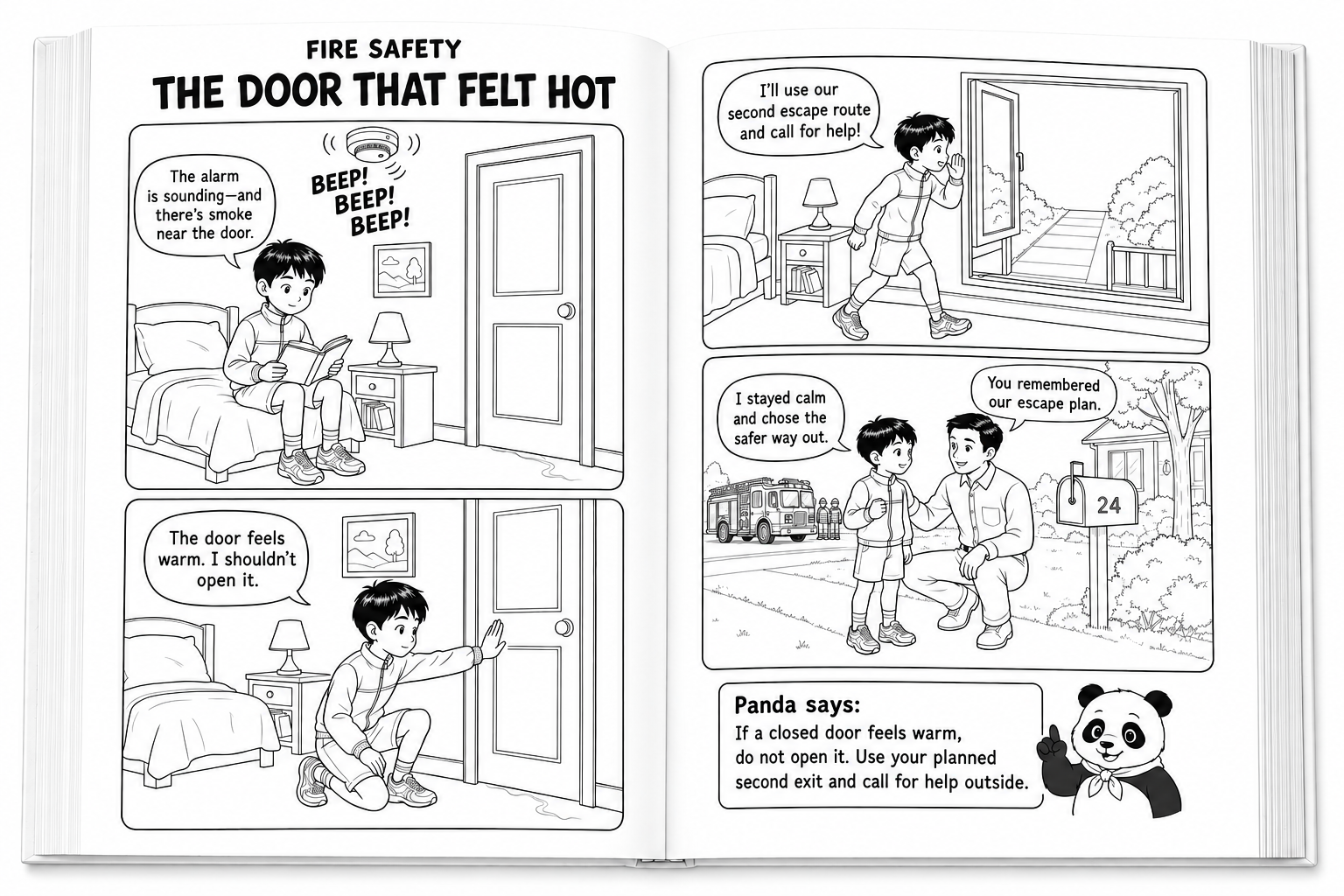 Black and White Line Art visual story example
