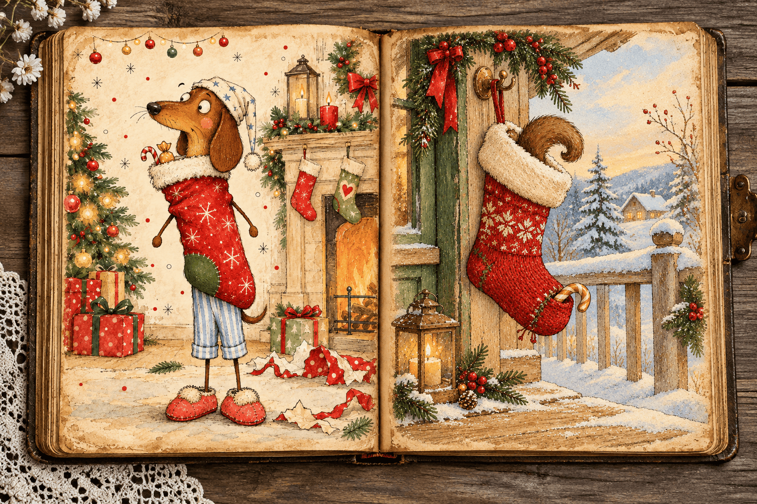 Funny Pet Junk Journal open spread example 3