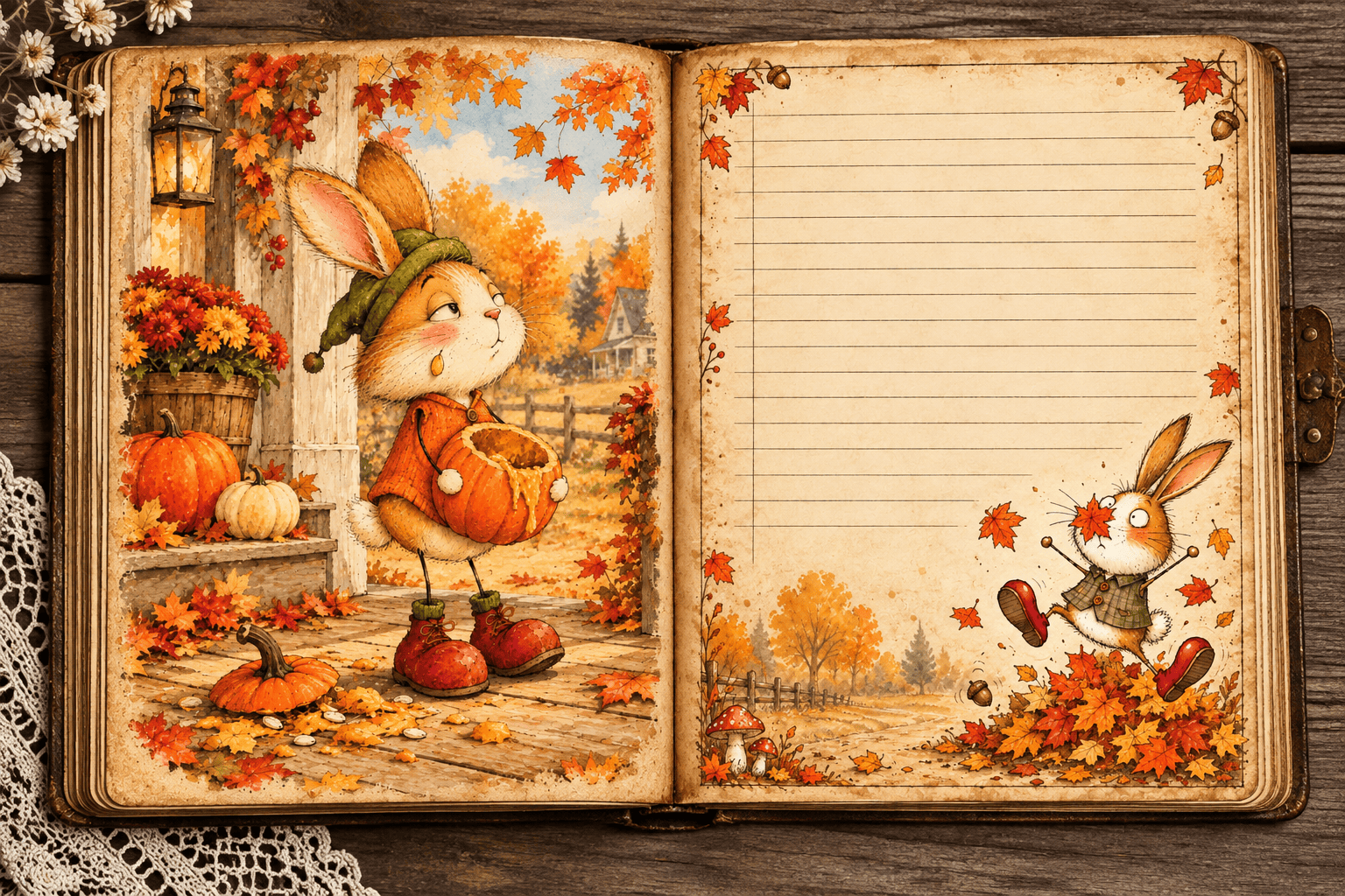 Funny Pet Junk Journal open spread example 1